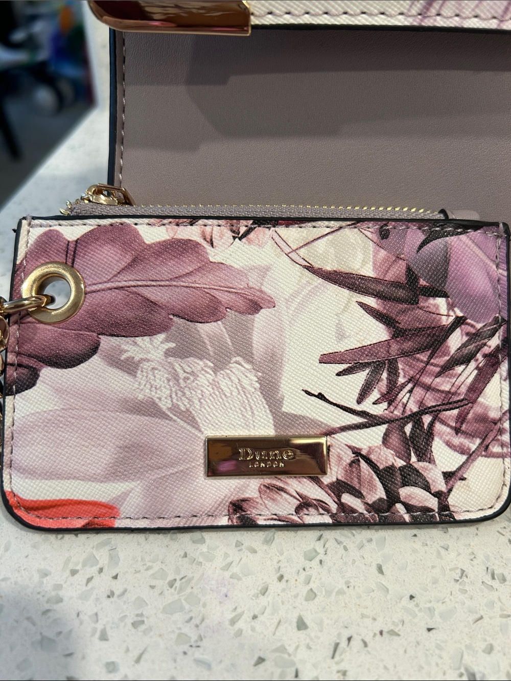 Dune London Lilac Floral Top-Handle Satchel with Cardholder - Picture 2 of 4